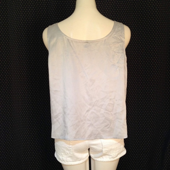 Eileen Fisher Gray Silk Tank Size L Petite - Picture 5 of 8